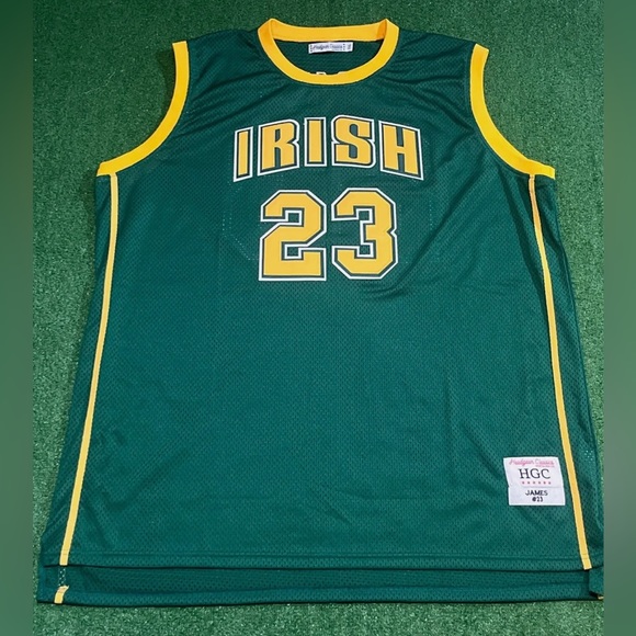 LeBron James Headgear Classic High School Irish Basketball Jersey Size 6XL - Picture 1 of 6